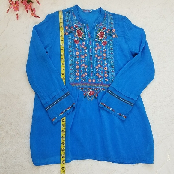 Johnny Was Embroidered Tunic Blouse - Picture 5 of 7